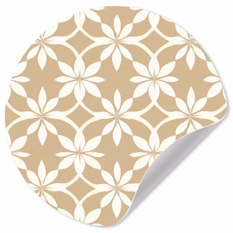 Behangcirkel - Bloemen - Patroon - Beige — 1