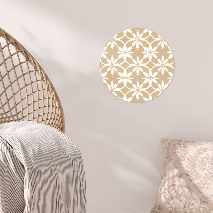 Behangcirkel - Bloemen - Patroon - Beige — 5