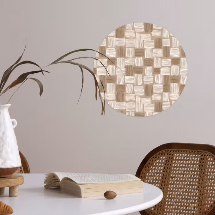 Behangcirkel - Blok - Patroon - Bruin — 4