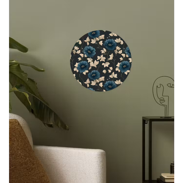 Behangcirkel - Botanisch - Bloemen - Blauw — 3