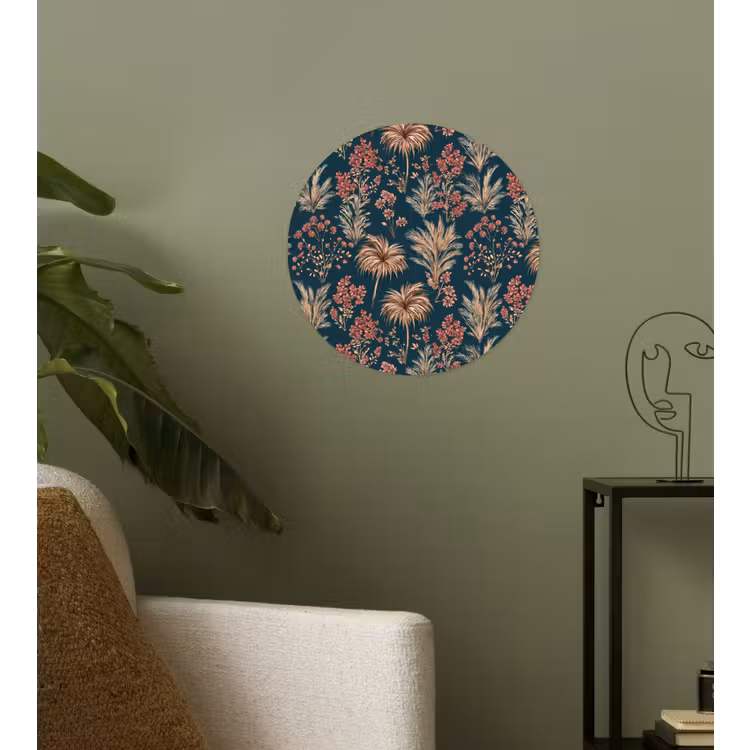 Behangcirkel - Botanisch - Patroon - Blauw — 3