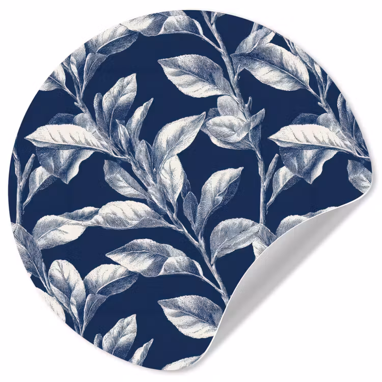 Behangcirkel - Botanisch - Patroon - Blauw — 1