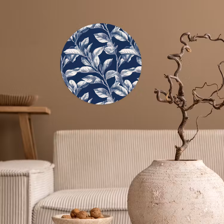 Behangcirkel - Botanisch - Patroon - Blauw — 2