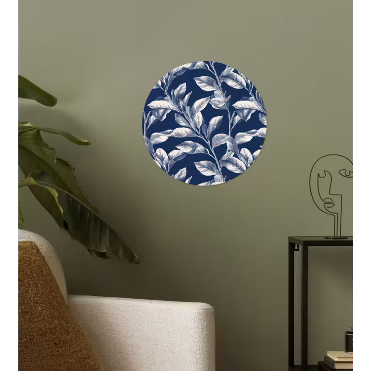 Behangcirkel - Botanisch - Patroon - Blauw — 3