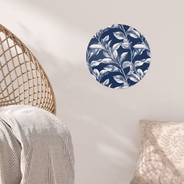 Behangcirkel - Botanisch - Patroon - Blauw — 5