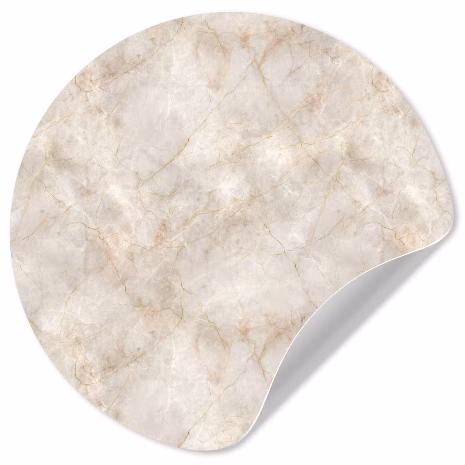 Behangcirkel - Lichtbeige - Goudbruine Nerven - Marmer — 1