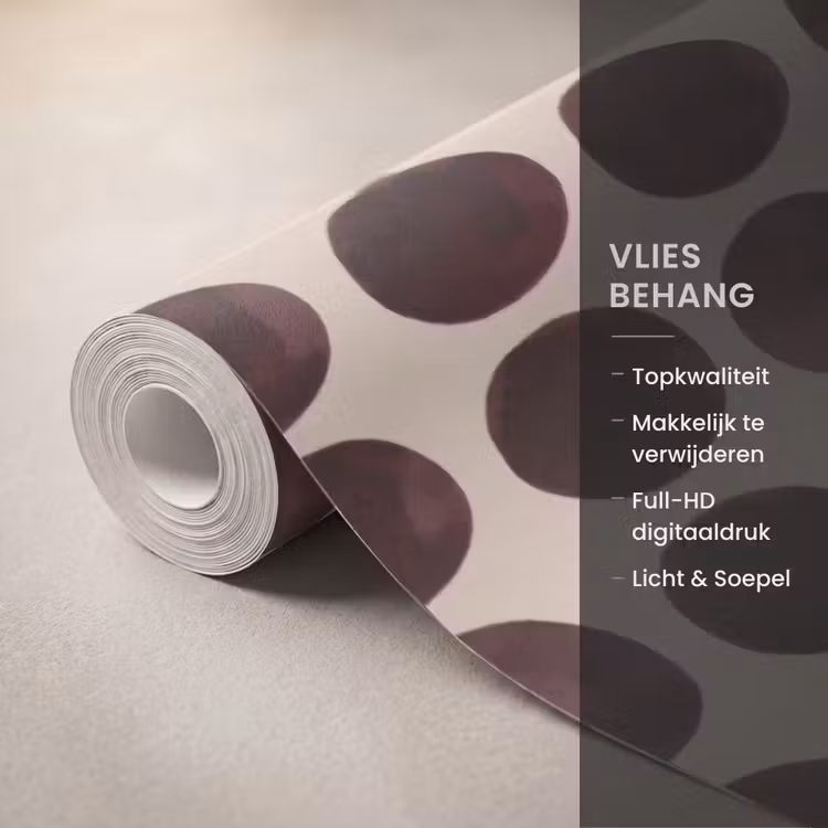 Behang - Stippen - Patroon - Bruin — 3