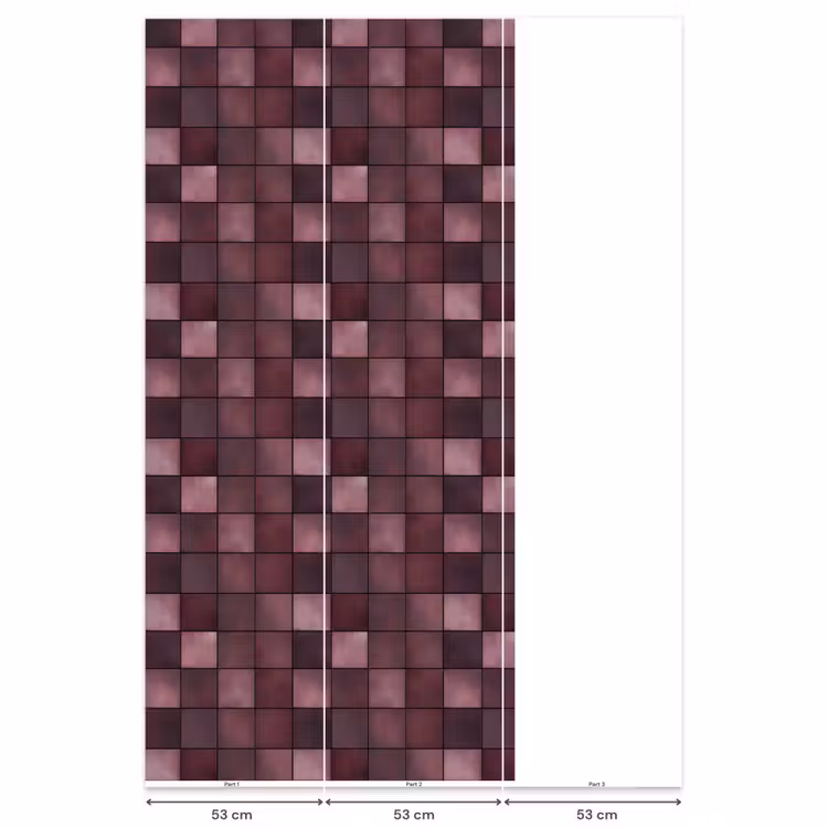Behang - Vierkant - Tegel - Patroon - Paars — 6