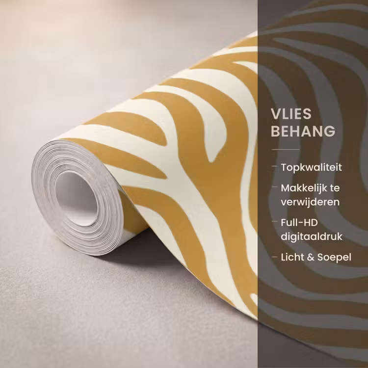 Behang - Zebra - Klassiek - Oker - Geel — 3