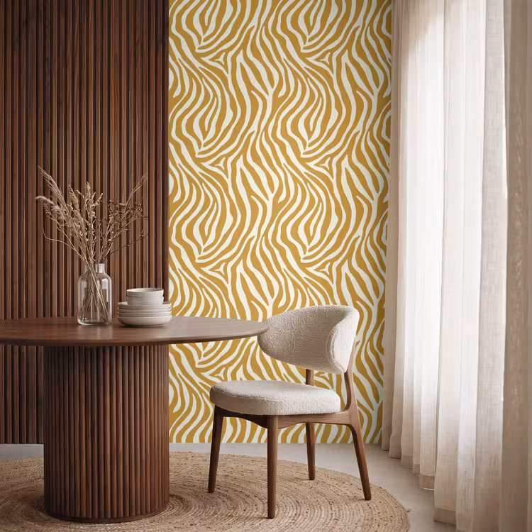 Behang - Zebra - Klassiek - Oker - Geel — 4
