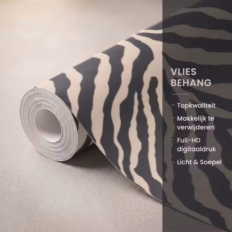 Behang - Zebra - Klassiek - Zwart — 3