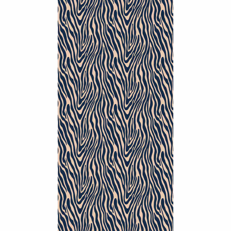 Behang - Zebra - Patroon - Blauw - Beige — 2
