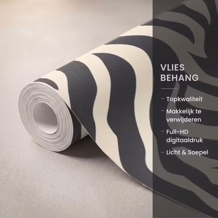 Behang - Zebra - Print - Klassiek - Zwart — 3