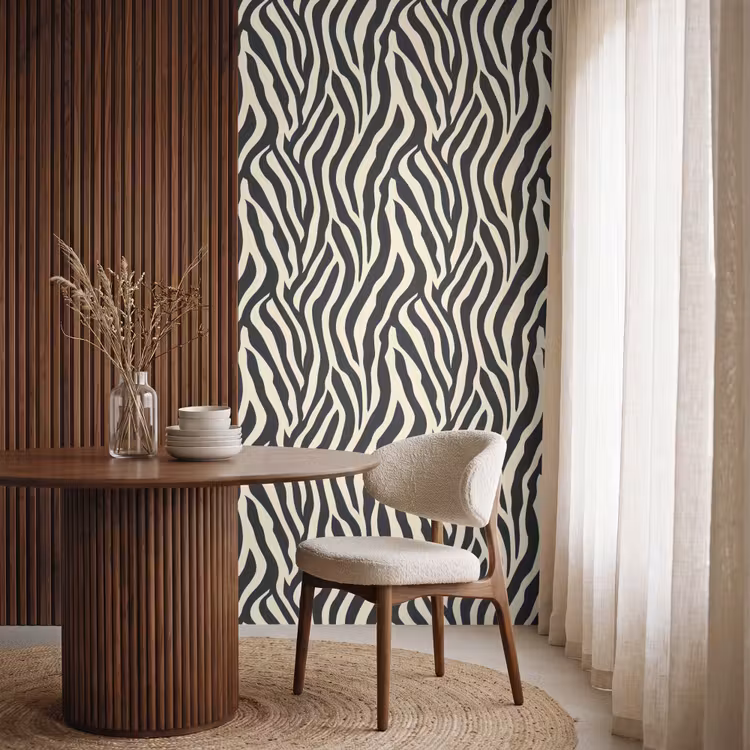 Behang - Zebra - Print - Klassiek - Zwart — 4