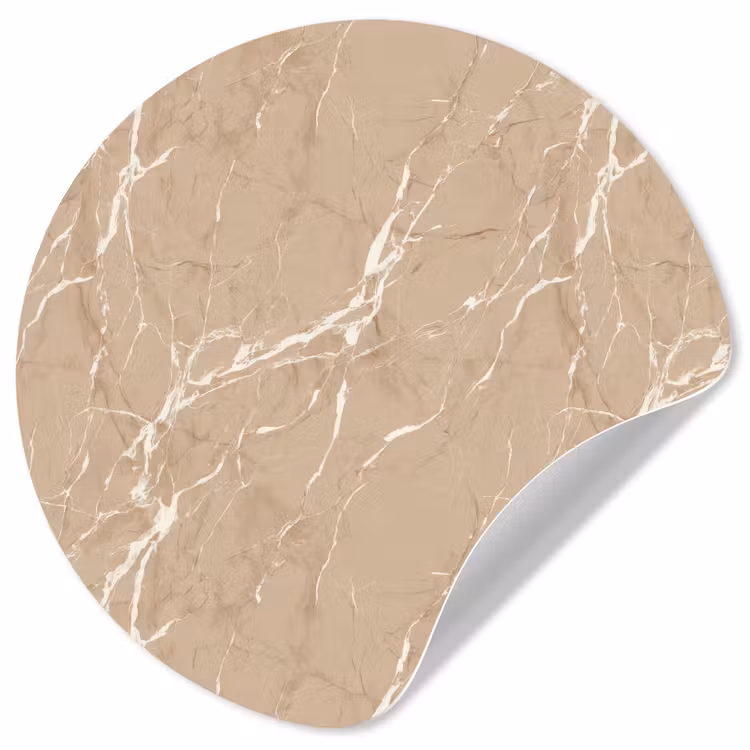 Behangcirkel - Beige - Marmer - Organisch - Wit — 1