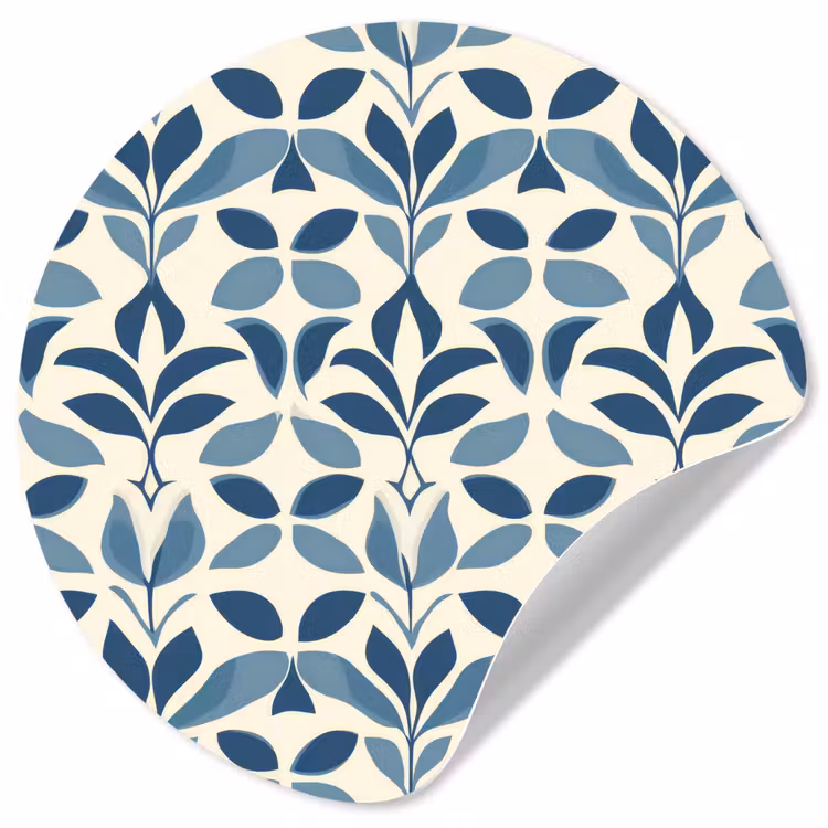 Behangcirkel - Flora - Modern - Blauw — 1