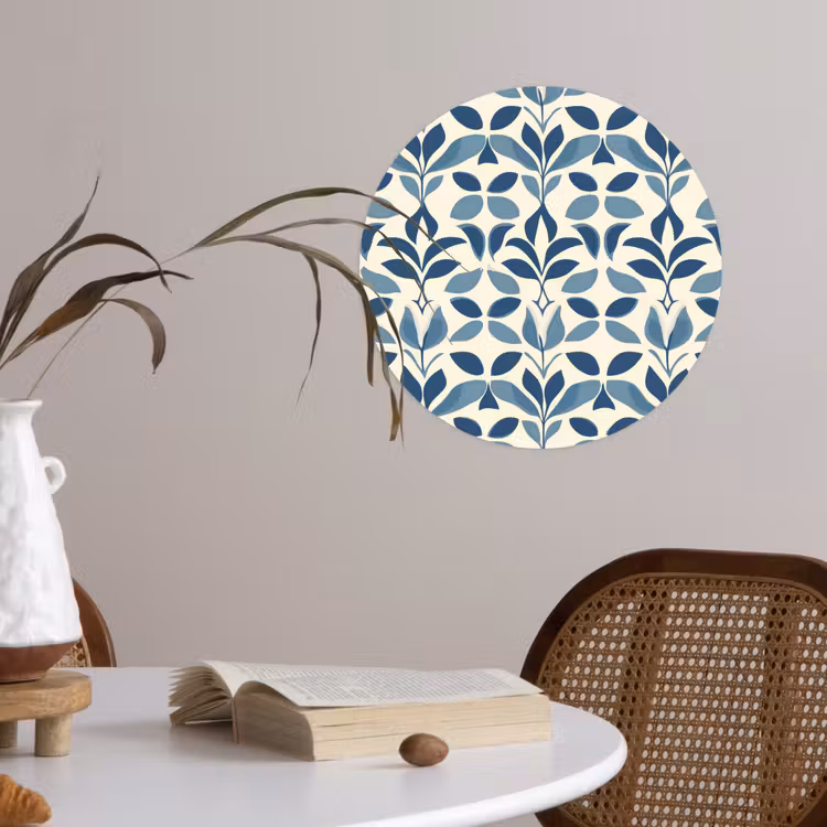 Behangcirkel - Flora - Modern - Blauw — 4