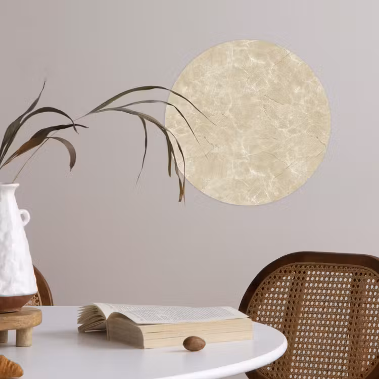 Behangcirkel - Lichtbeige - Marmer - Diffusie adering — 4