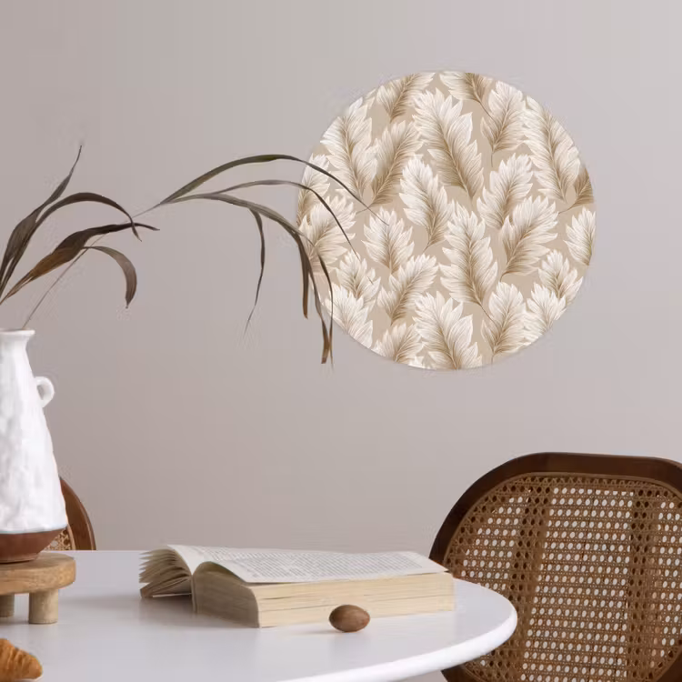 Behangcirkel - Botanisch - Patroon - Beige — 4