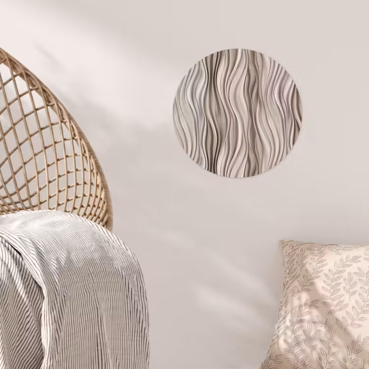 Behangcirkel - Golven - 3D - Crème — 5