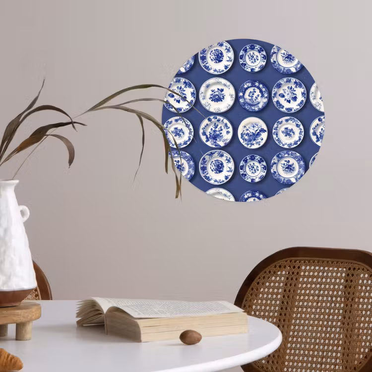 Behangcirkel - Borden - Floraal - Blauw — 4