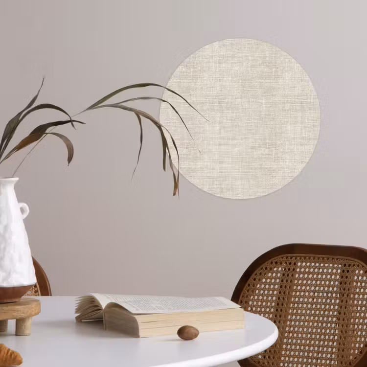 Behangcirkel - Linnen - Textuur - Beige — 4