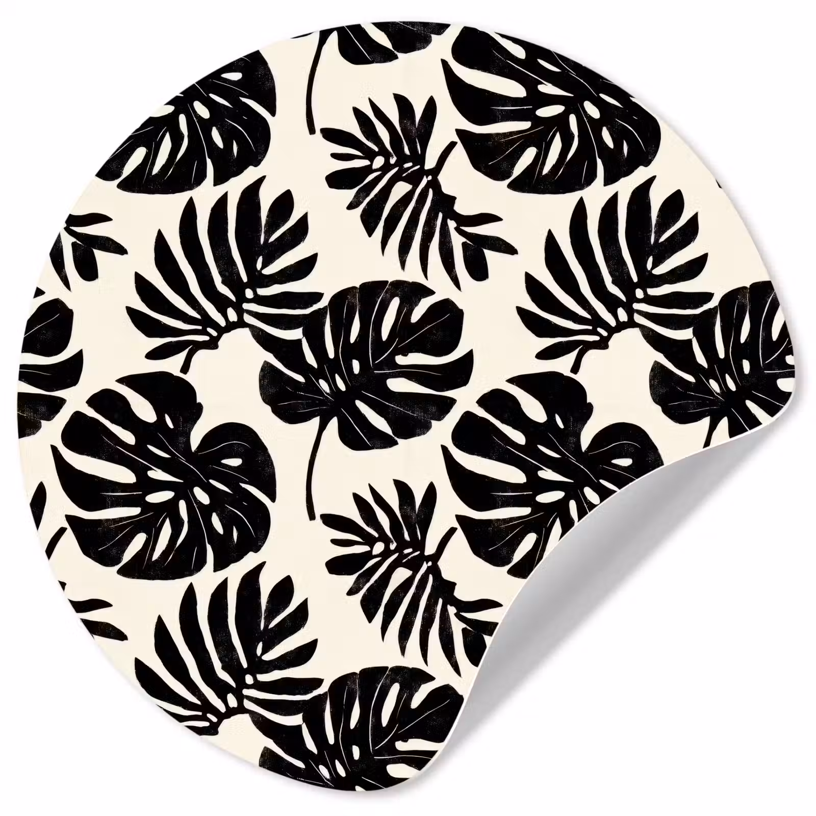 Behangcirkel - Modern - Monstera - Zwart — 1