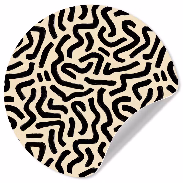 Behangcirkel - Abstract - Lijnen - Zwart — 1