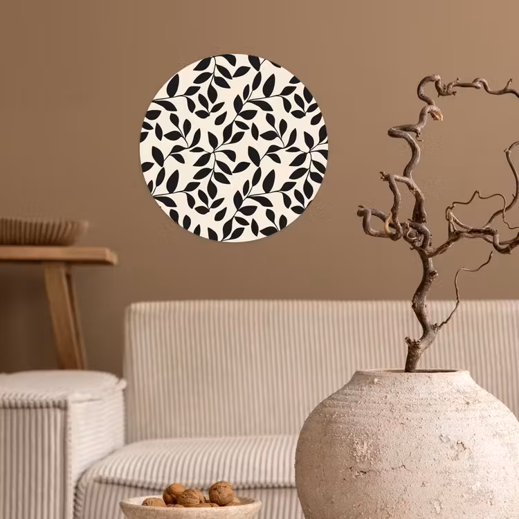 Behangcirkel - Elegant - Patroon - Zwart - Beige — 2