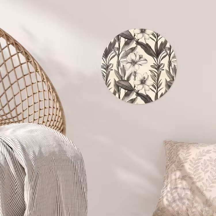 Behangcirkel - Klassiek - Botanisch - Zwart - Beige — 5