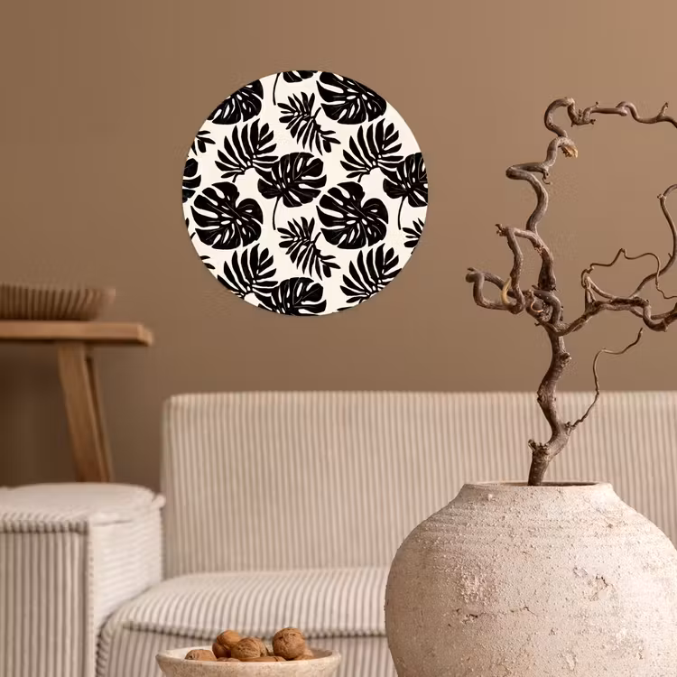 Behangcirkel - Modern - Monstera - Zwart — 2