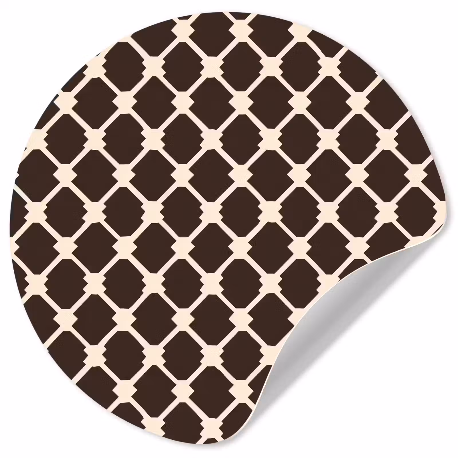 Behangcirkel - Bruin - Ruitpatroon - Geometrisch — 1