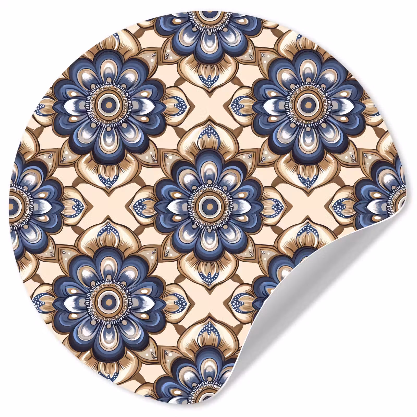 Behangcirkel - Floraal - Ornament - Blauw — 1
