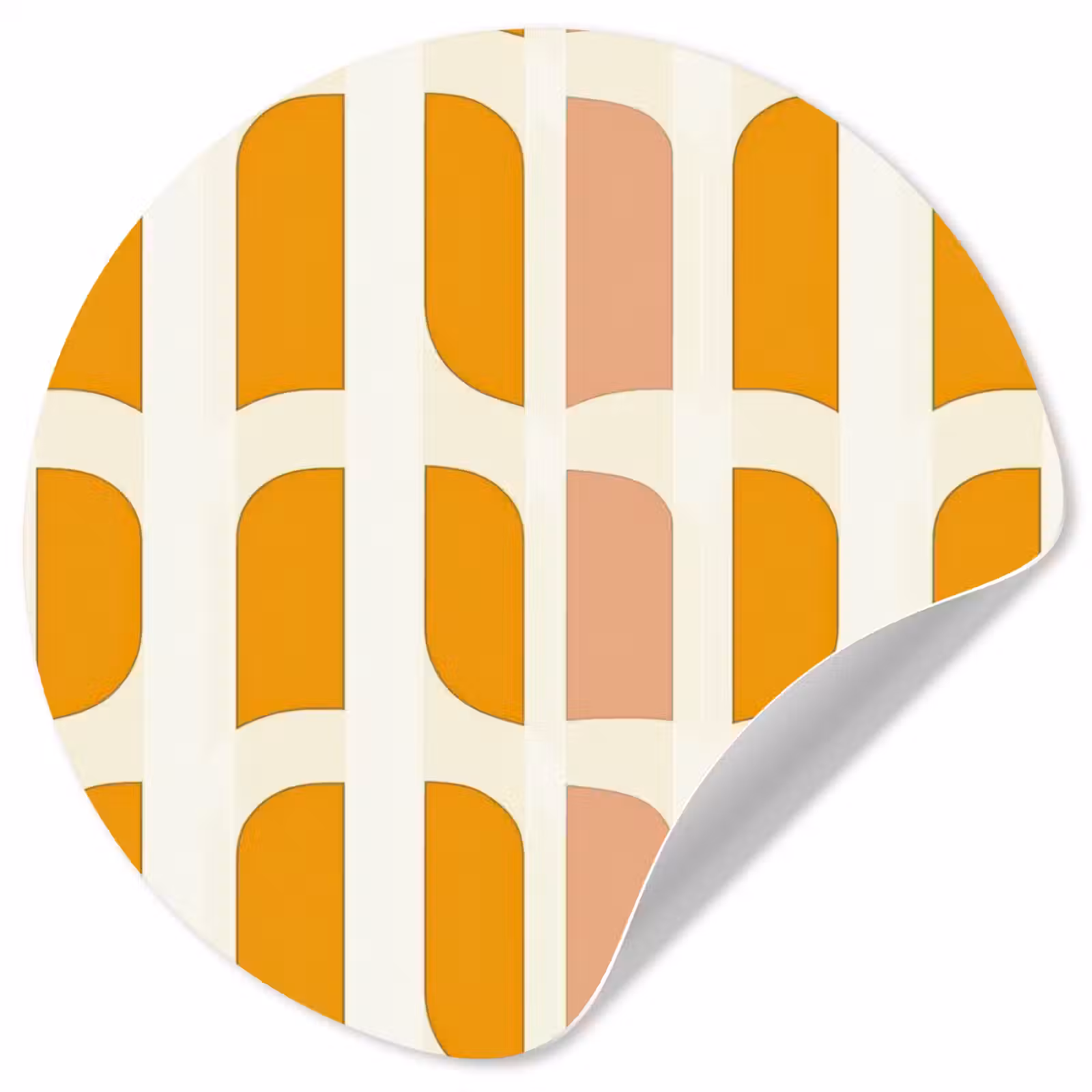 Behangcirkel - Geometrisch - Patroon - Geel - Roze — 1
