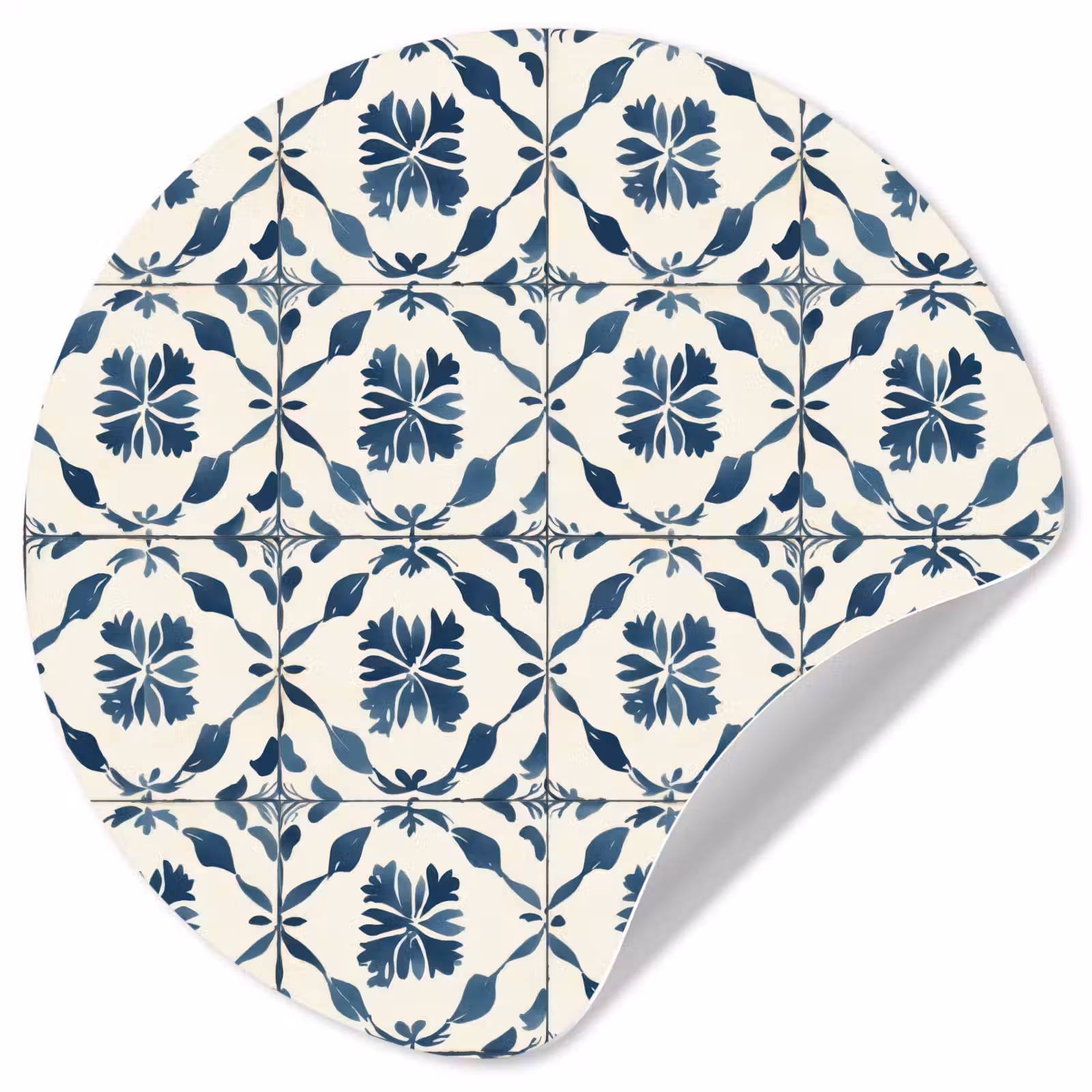 Behangcirkel - Grafisch - Tegel - Blauw — 1