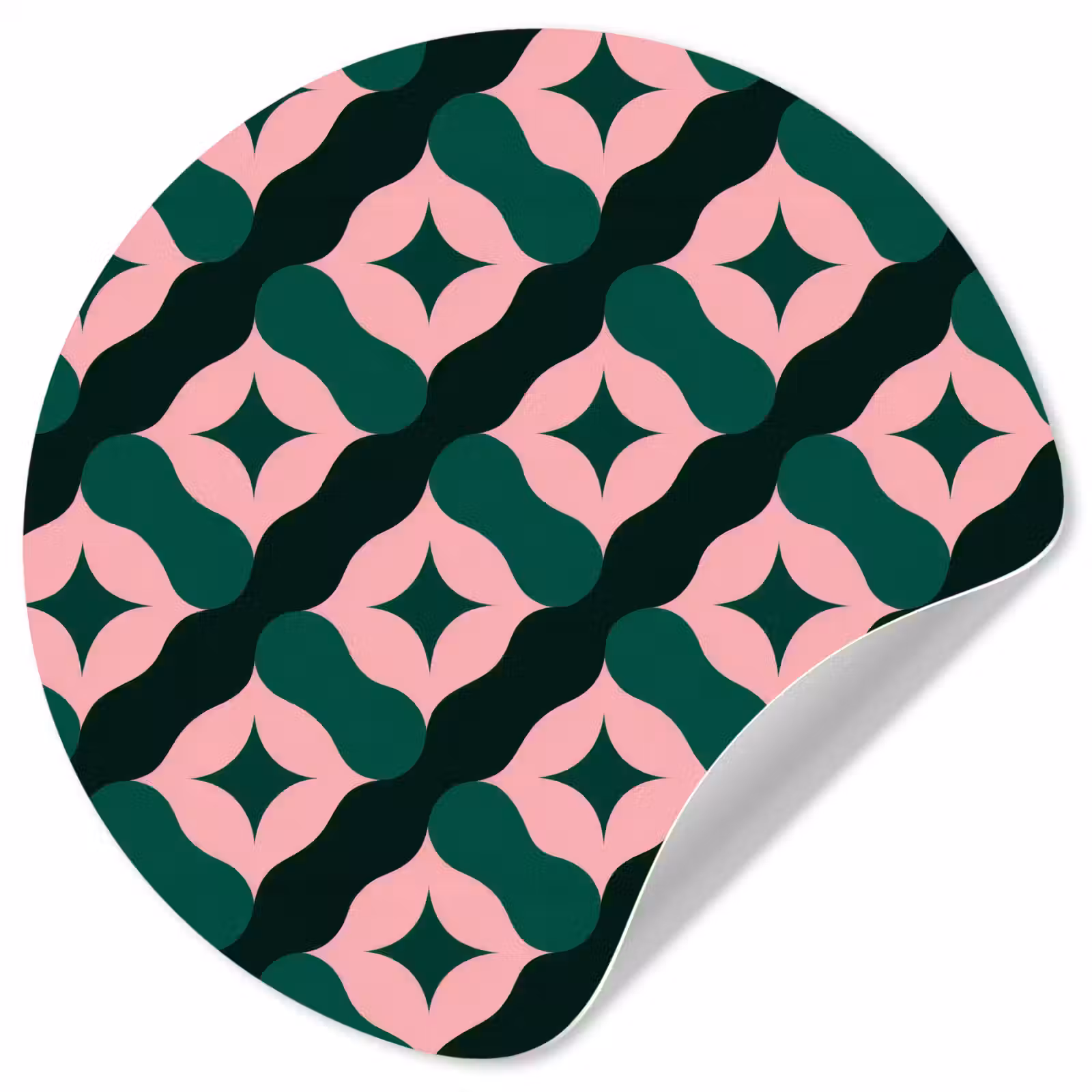 Behangcirkel - Groen - Roze - Retro - Sterren — 1