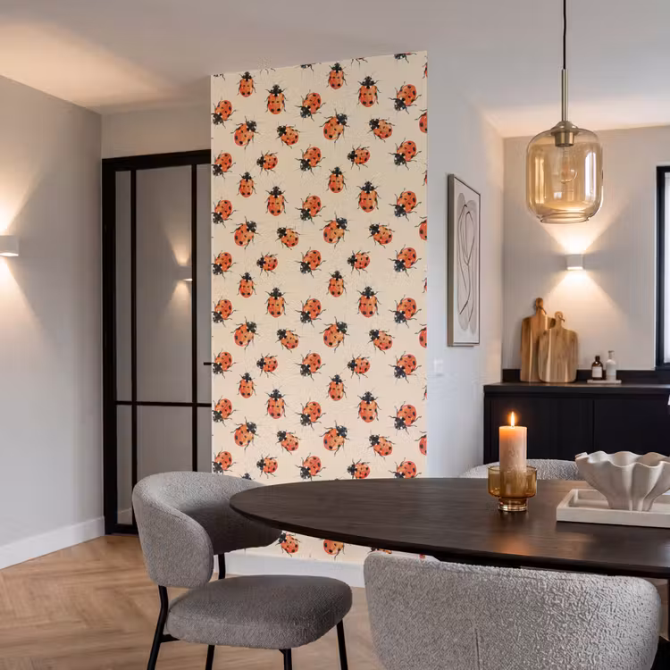 Behang - Lieveheersbeestjes - Patroon - Rood — 5