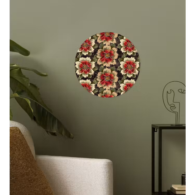 Behangcirkel - Bloemen - Klassiek - Patroon - Rood — 3