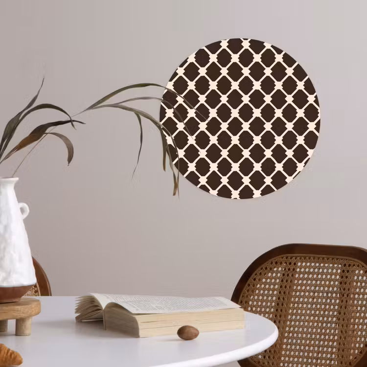Behangcirkel - Bruin - Ruitpatroon - Geometrisch — 4