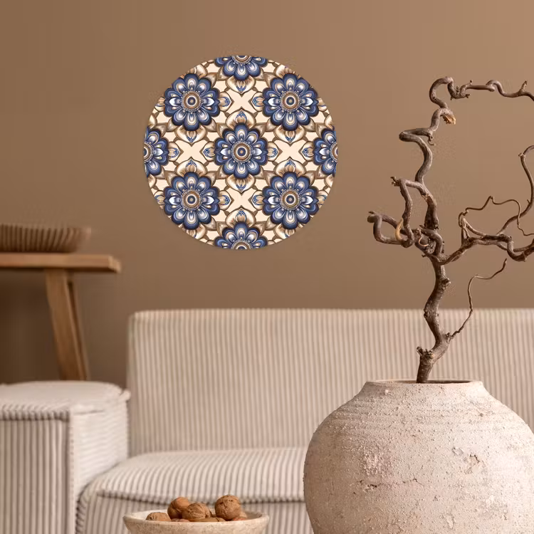 Behangcirkel - Floraal - Ornament - Blauw — 2