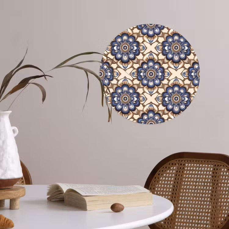 Behangcirkel - Floraal - Ornament - Blauw — 4