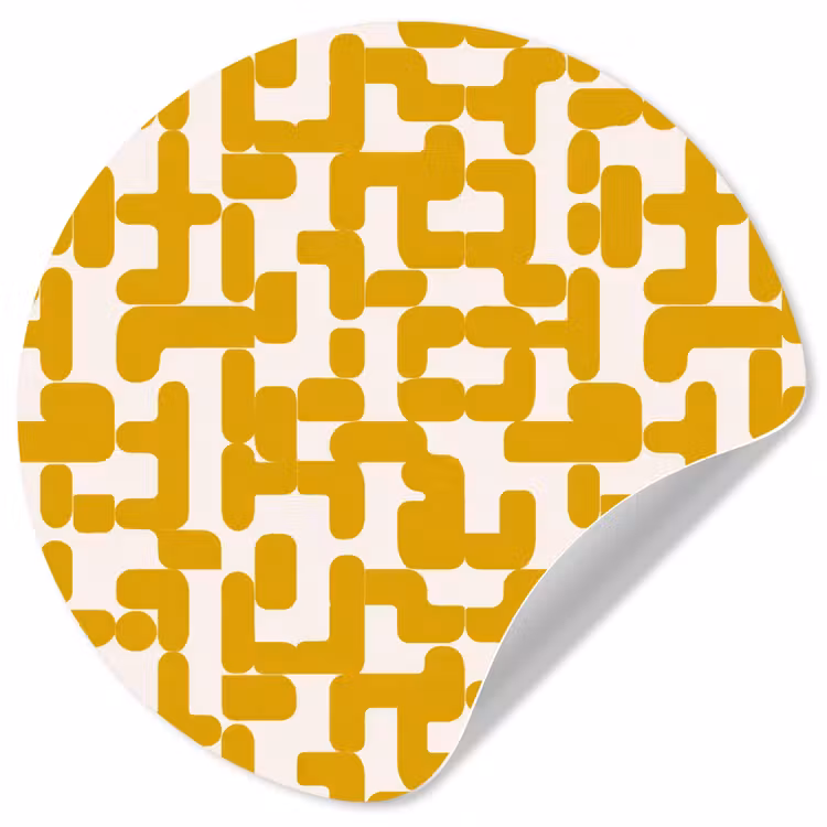 Behangcirkel - Geel - Beige - Patroon — 1