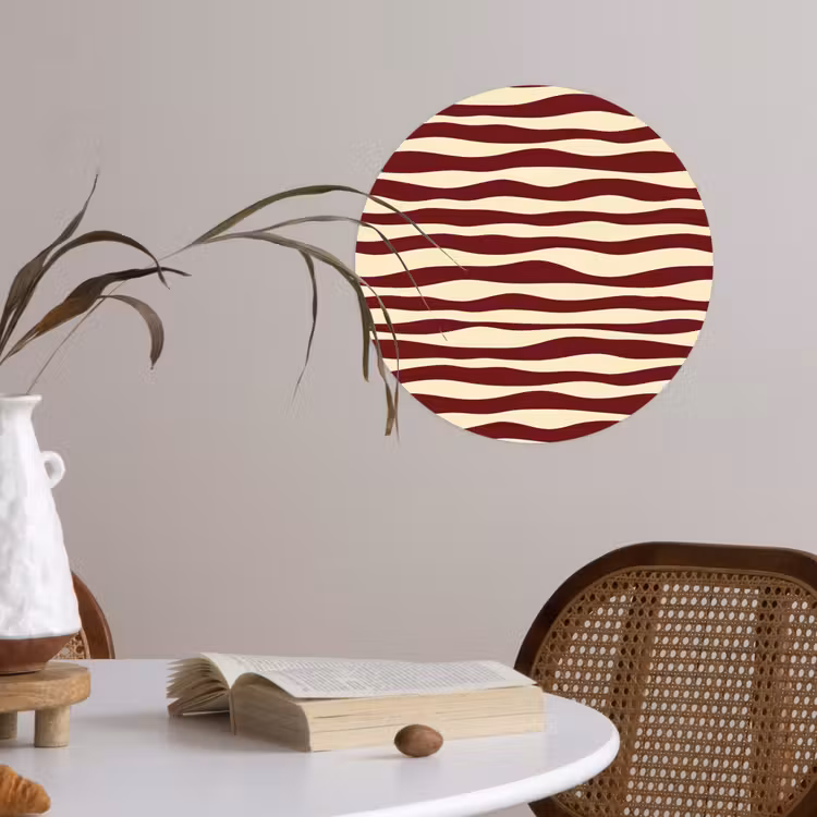 Behangcirkel - Golven - Rood - Patroon - Crème — 4
