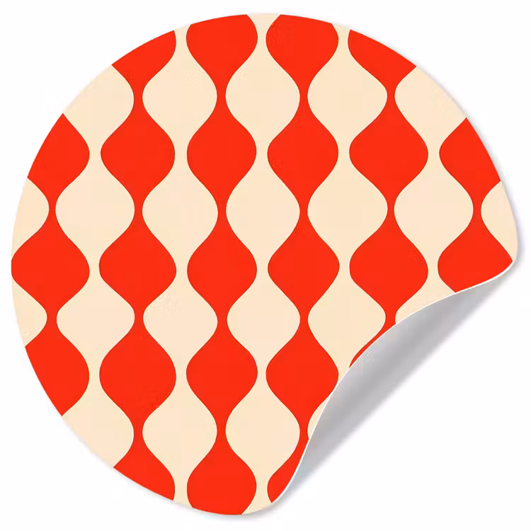 Behangcirkel - Golvend patroon - Retro - Rood - Beige — 1