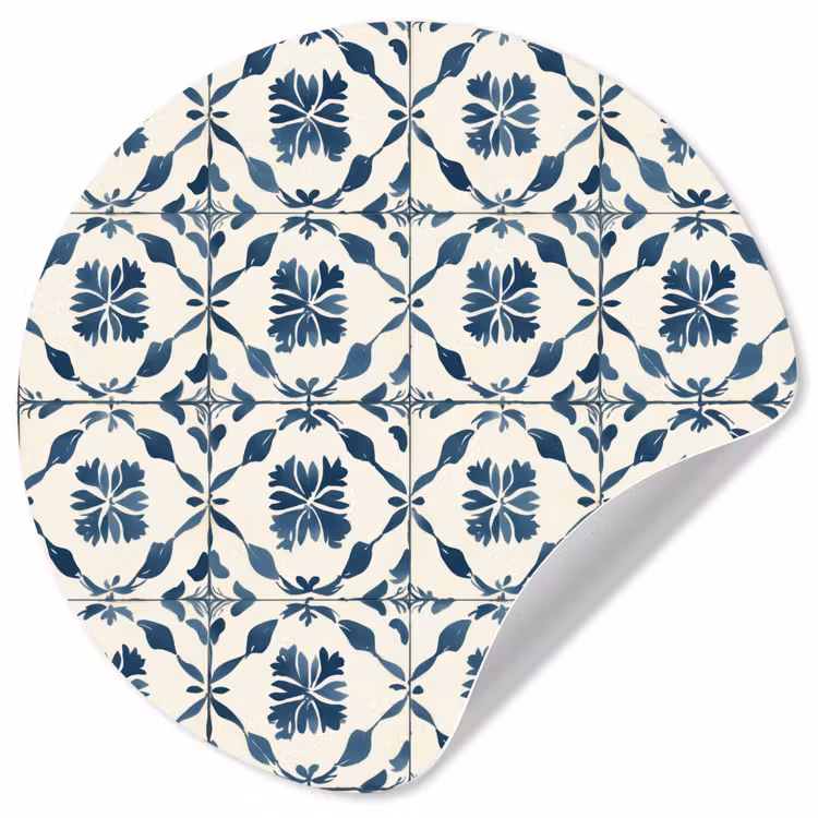 Behangcirkel - Grafisch - Tegel - Blauw — 1