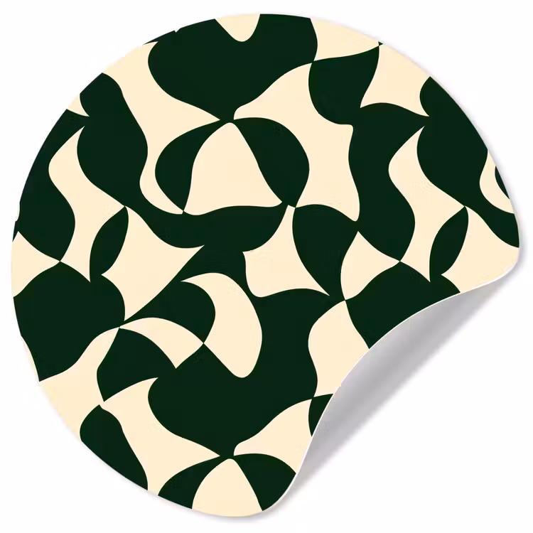 Behangcirkel - Groen - Organische vlakken - Crème — 1