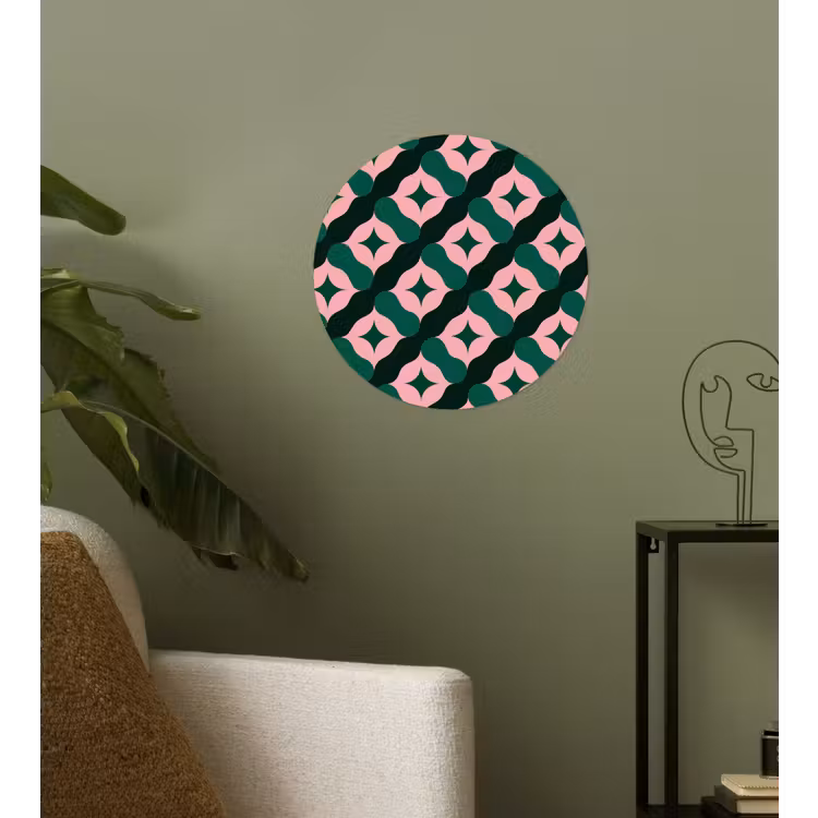 Behangcirkel - Groen - Roze - Retro - Sterren — 3