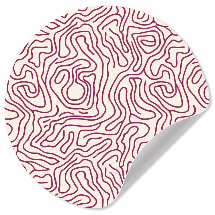 Behangcirkel - Kronkelende lijn - Magenta - Crème — 1