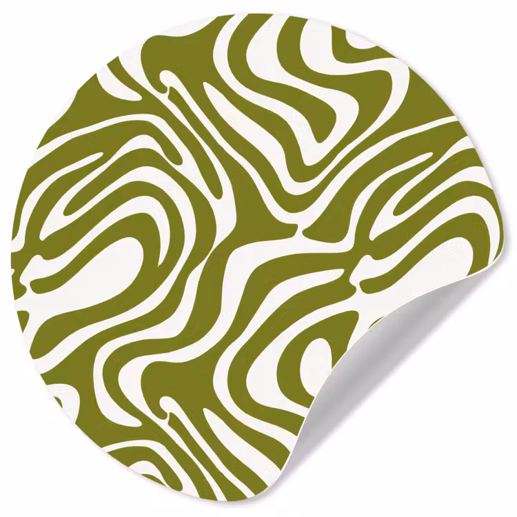 Behangcirkel - Lijnpatroon - Groen - Organisch — 1