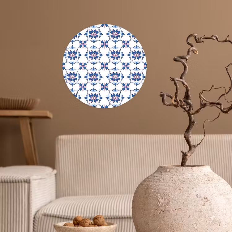 Behangcirkel - Modern - Patroon - Blauw - Roze — 2